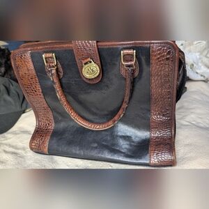 Brahmin Black and Brown Satchel